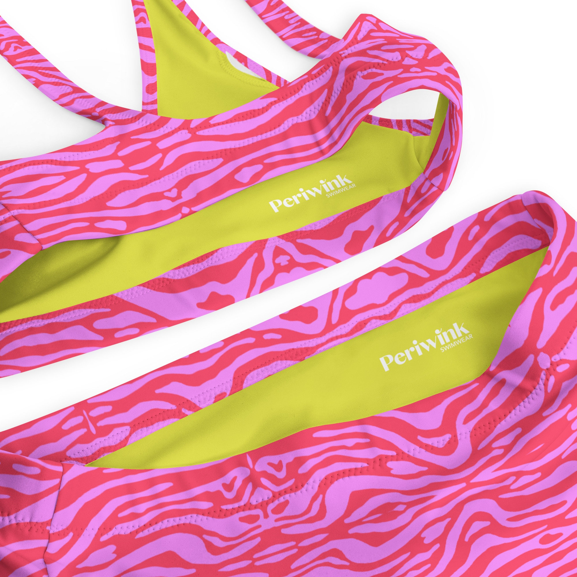 Animal Print Swimsuit, Hot Pink Bikini, High Waisted Bathing Suit, Two