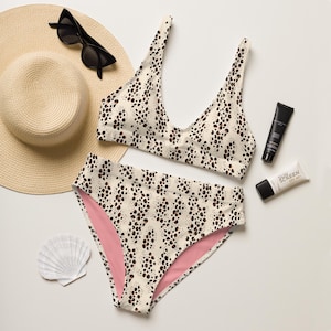 leopard print bikini, animal print bathing suit, brown bikini, safari animal print, boho bikini set, High Waisted Swimsuit, Leopard swimsuit