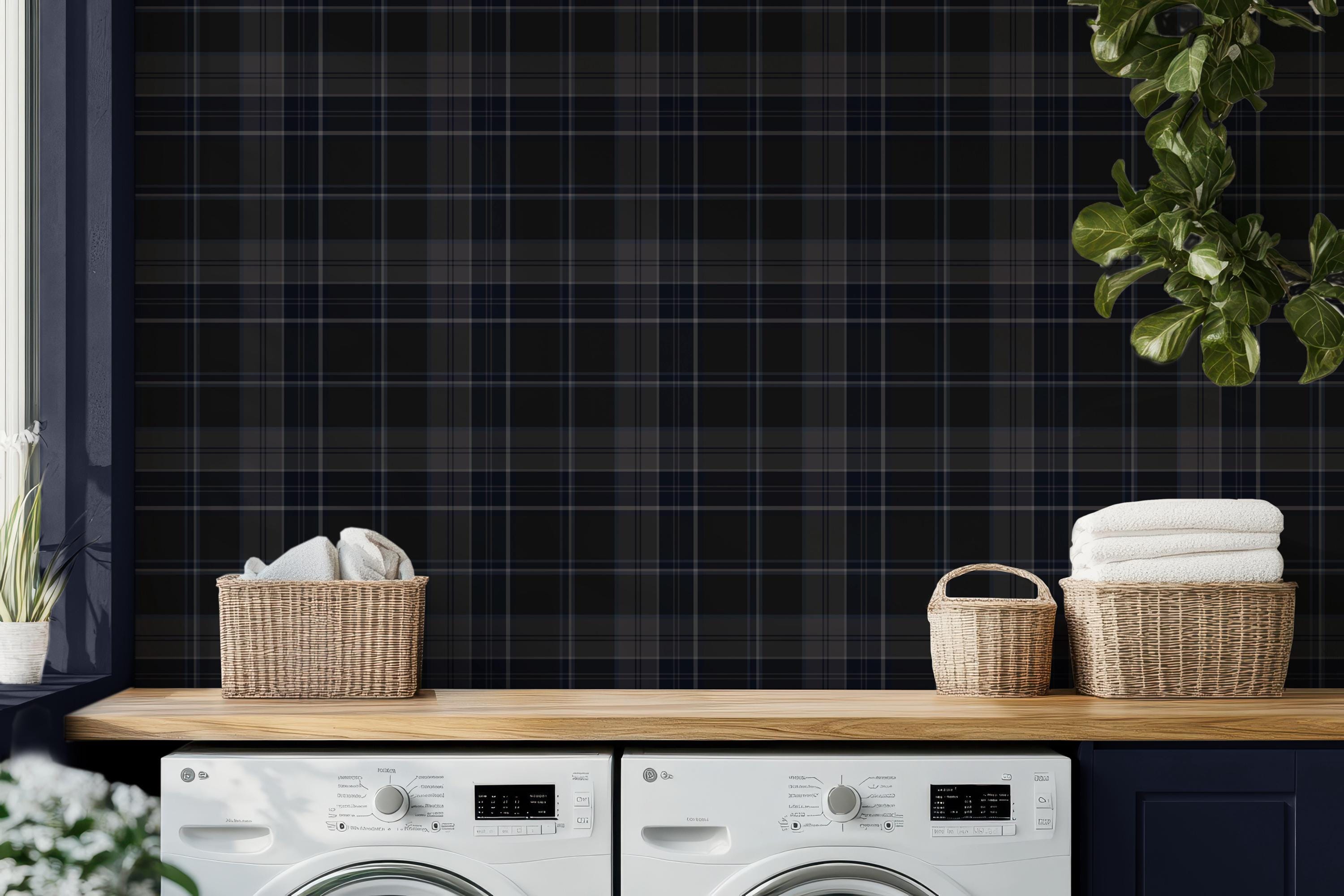 Cabin Core Peel and Stick Wallpaper, Dark Plaid Wallpaper, Ralph Lauren ...