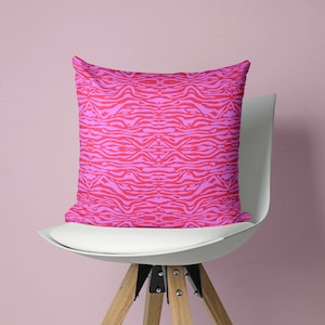 Animal Print Pillow Cover, tiger stripe pillow cover, Hot Pink Pillow Cover, Pink Throw Pillow Cover, Dorm Room Pillow, Magenta Throw Pillow