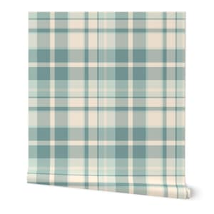 Blue plaid wallpaper for bedroom, French country blue peel and stick wallpaper, blue farmhouse wallpaper, Traditional wallpaper