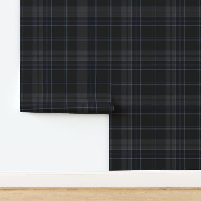 Cabin Core Peel and Stick Wallpaper, Dark Plaid Wallpaper, Ralph Lauren ...