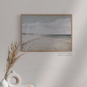 Beach Painting Vintage Style Wall Art Neutral Tones Coastal Landscape Printable Digital Download Home Decor 0008 imagem 5