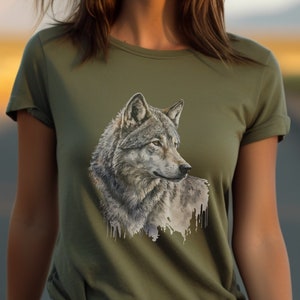 West Coast Grey Wolf Tshirt | Pacific North West Wildlife, Wilderness Shirt | Gift For Wolf, Dog Lover | Howling Wolves Mystical Magical Tee