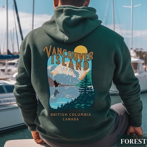 Vintage 90s Vancouver Island Hoodie | Retro Y2K Oceancore Aesthetic | Rustic Rugged Wilderness Sweatshirt | Boho Granola Hiking Camping Top
