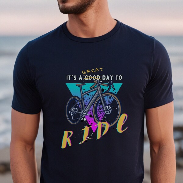 thumbnail image 2 of Glory Be Co Men's Mountain Bike T-Shirt – Adventure Traveler Graphic, Cotton, USA Made 2 of 4