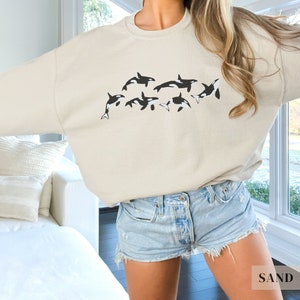 Orca Pod Killer Whale Crewneck Sweater | Gift For Ocean/Sealife/Nature/Wildlife Lover |Ocean Conservation Pullover | Team Gladis Sweatshirt