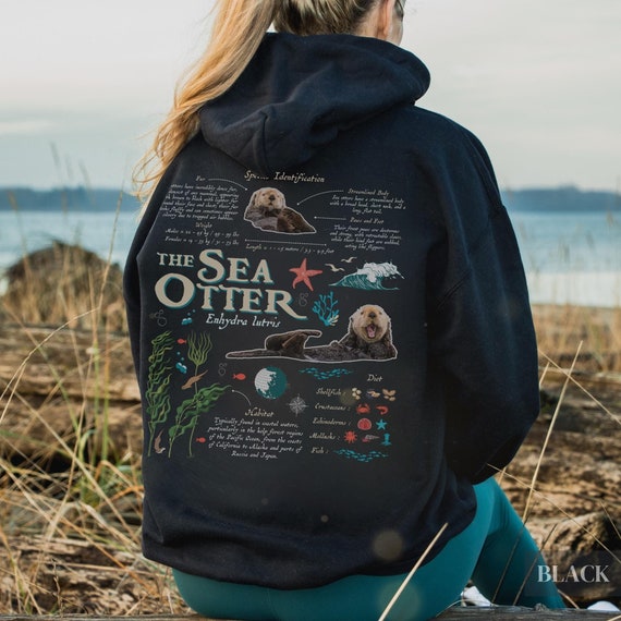 Sea Otter Marine Biology Hoodie Retro 90s Y2k Science Nerd