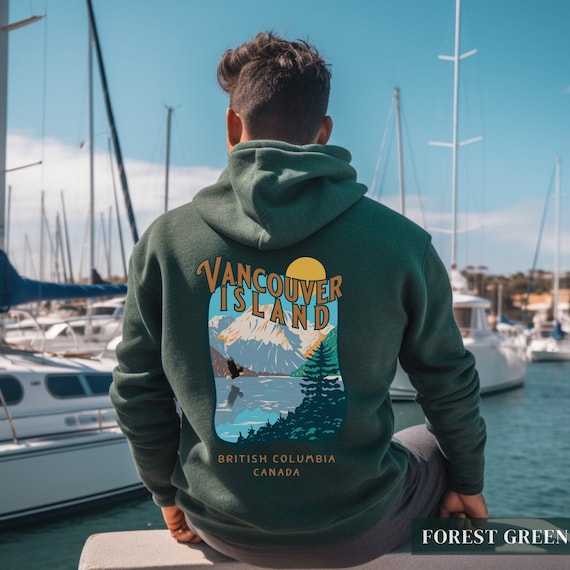 Vintage 90s Vancouver Island Hoodie | Retro Y2K Oceancore