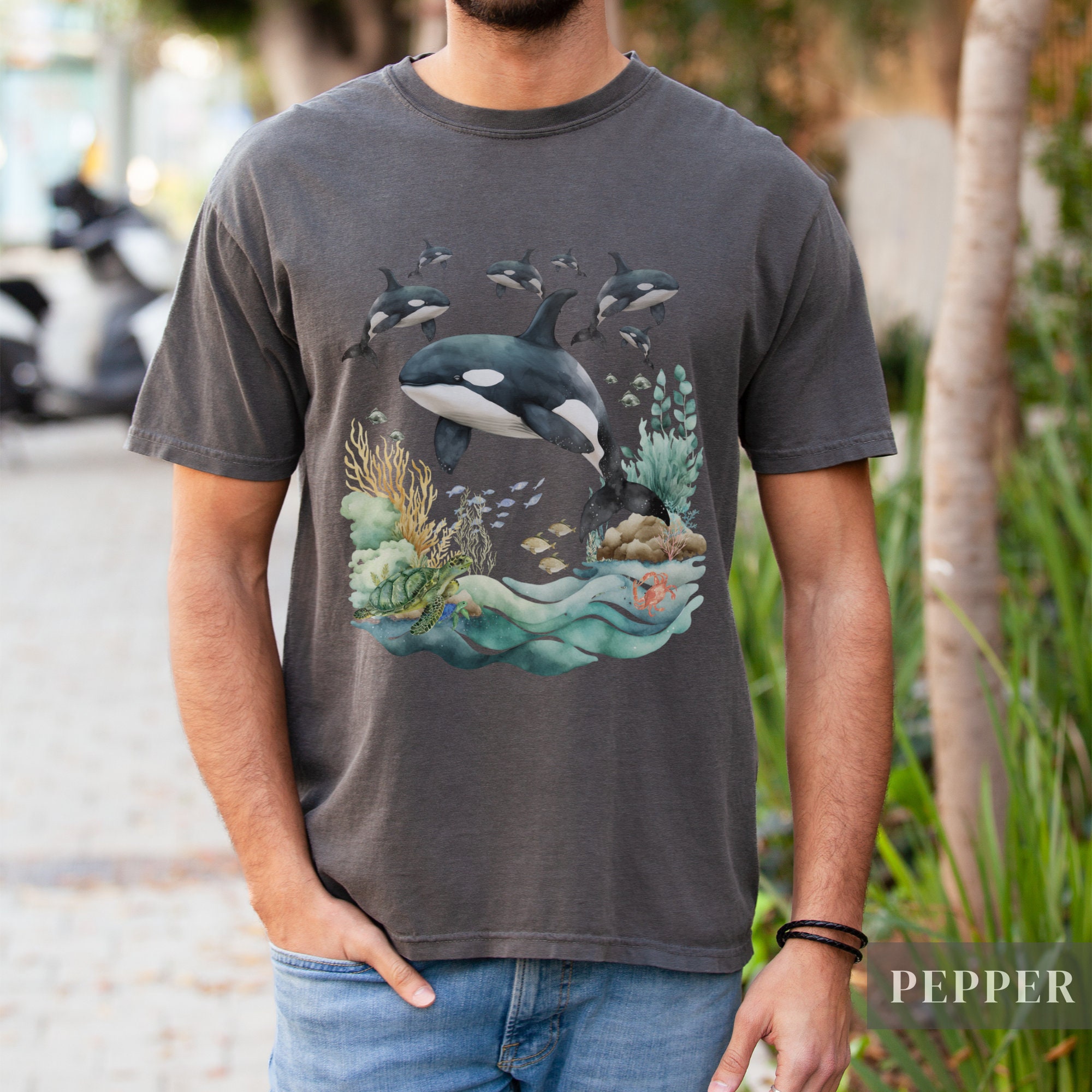 シャチ 未使用Tシャツ L 90S ヴィンテージ「希少品」 古着通販】90s vintage Tee 海洋 クジラ シャチ Tシャツ