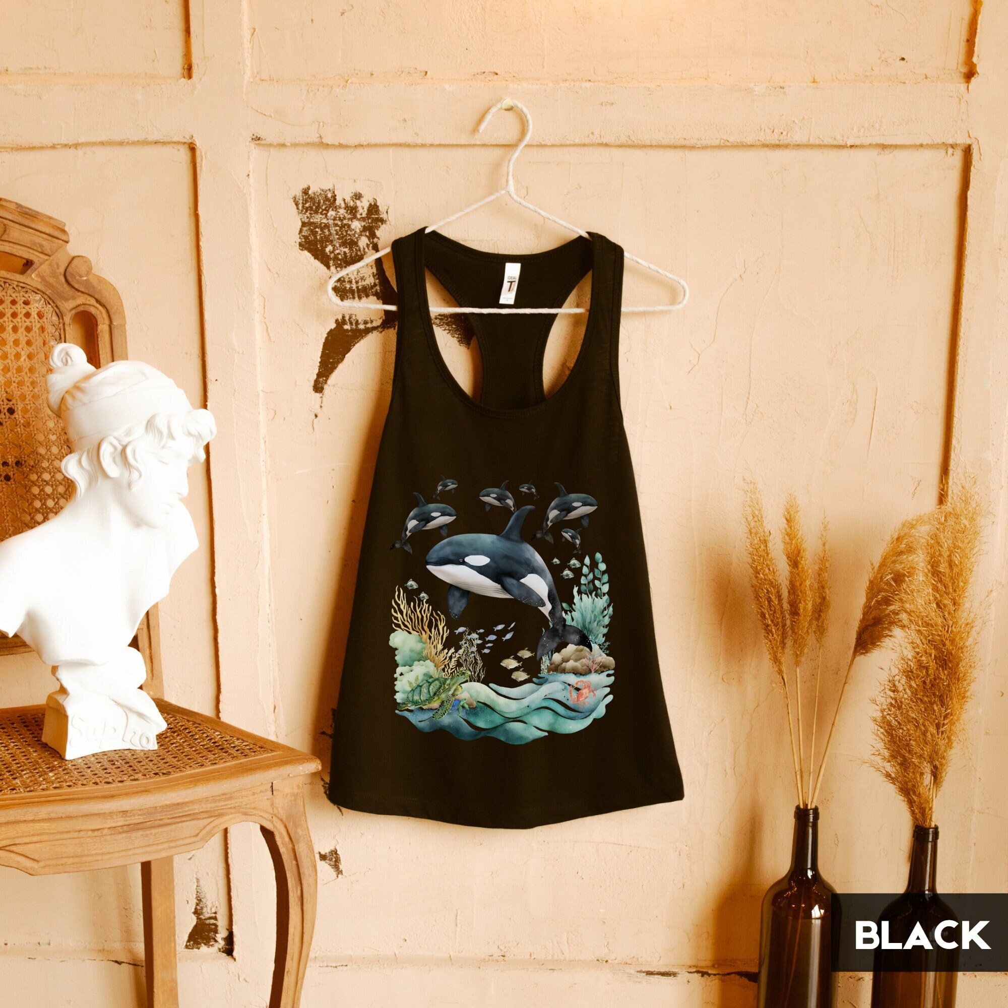 Killer Whale Cotton Tank Top Women Vest