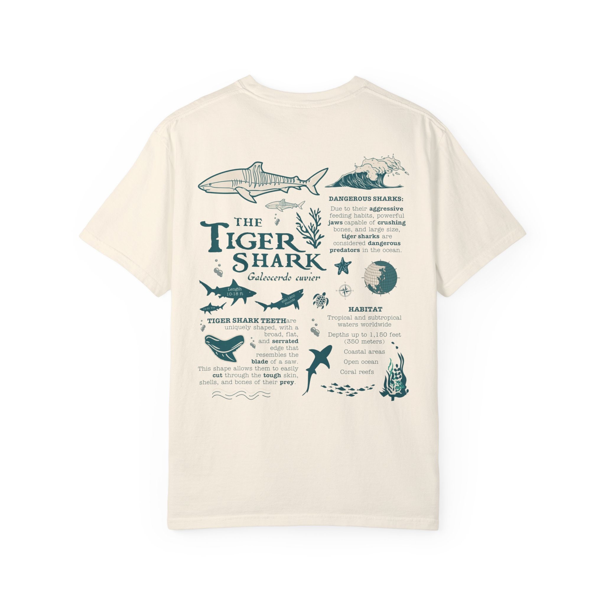 Retro Tiger Shark Tshirt | Vintage 90s Y2K Oceancore Sea
