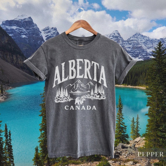Vintage 90s Alberta Mountain TShirt | Retro Y2K Boho Aesthetic, Cute Trendy Canada Souvenir T Shirt, Hiking Camping Adventure Tee, Banff Top