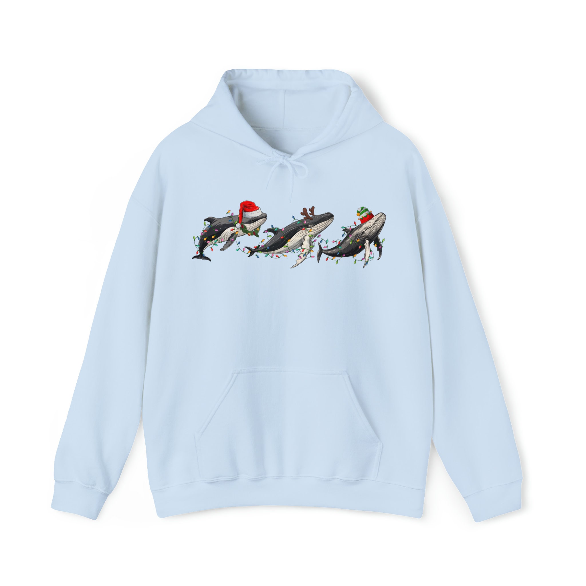 Pull De Noël "Merry Whalemas" - Sweat-shirt à Capuche Avec Motif Baleine - Cadeau Humoristique Pour Amoureux Des Baleines - 6