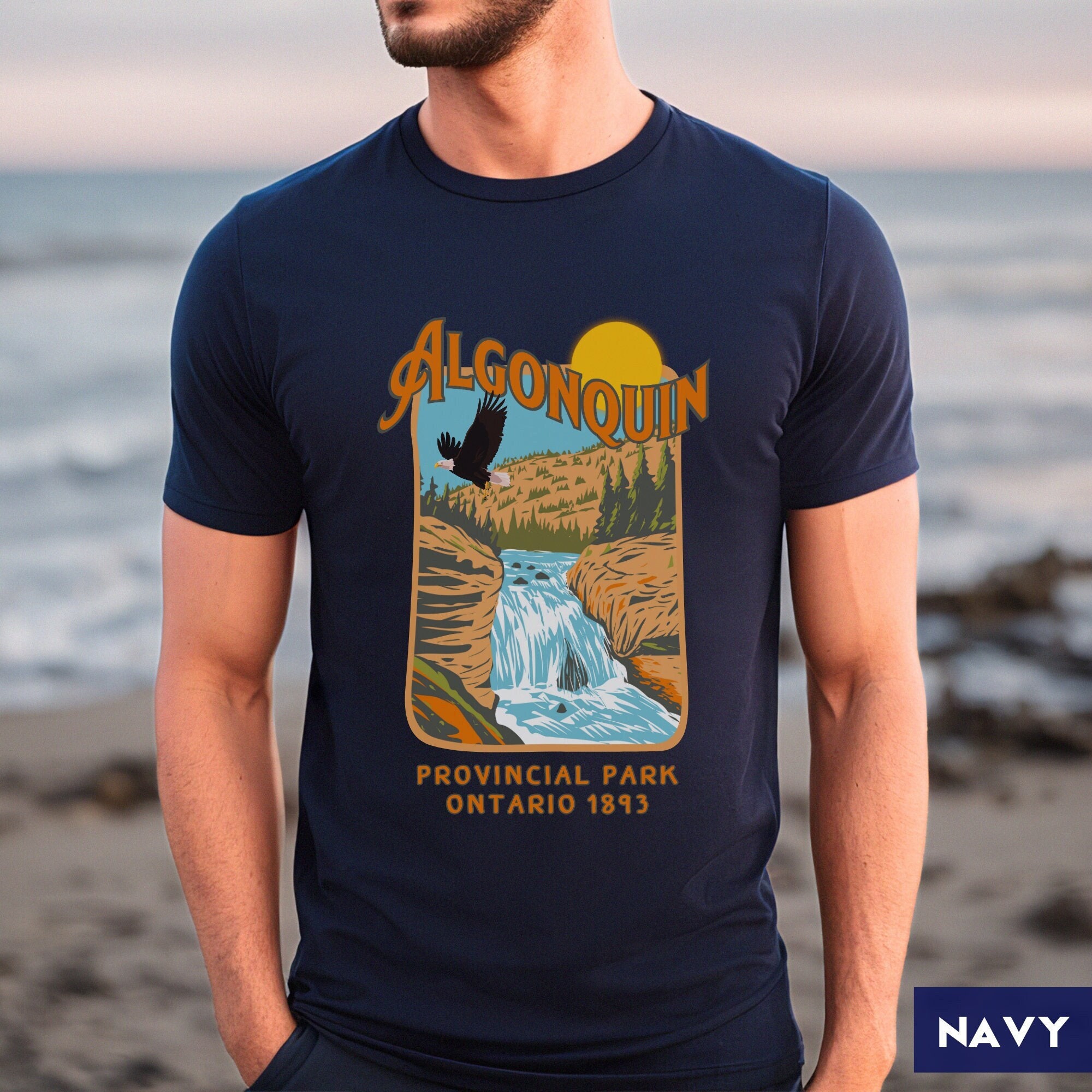 RovingMistDesignCo Algonquin Provincial Park Souvenir T Shirt Gift for Nature Outdoor Adventure Ontario Lover Cottagecore Gorpcore Retro Vintage Tee