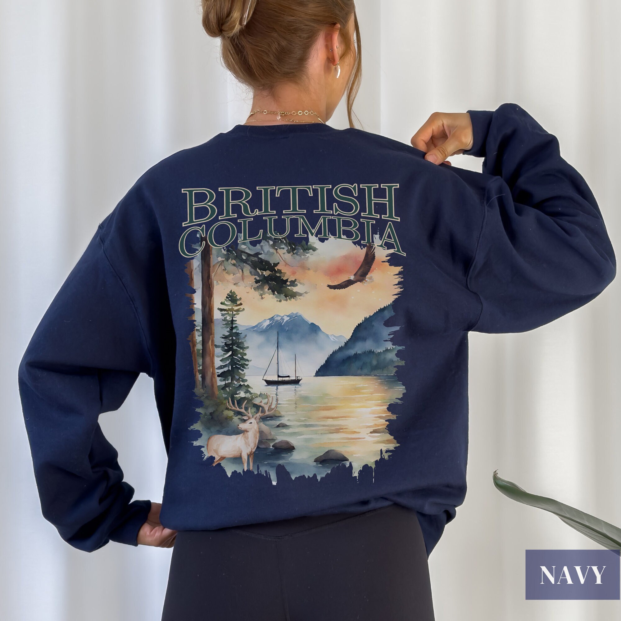 British Columbia Sailboat At Anchor Sweatshirt | Gift For Boater/Sailor/Nature/Outdoor/Adeventure/Wildlife Lover | British Columbia Souvenir