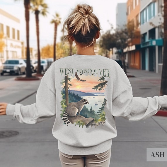 West Vancouver Sweatshirt Gift for Nature/wildlife/raccoon/eagle