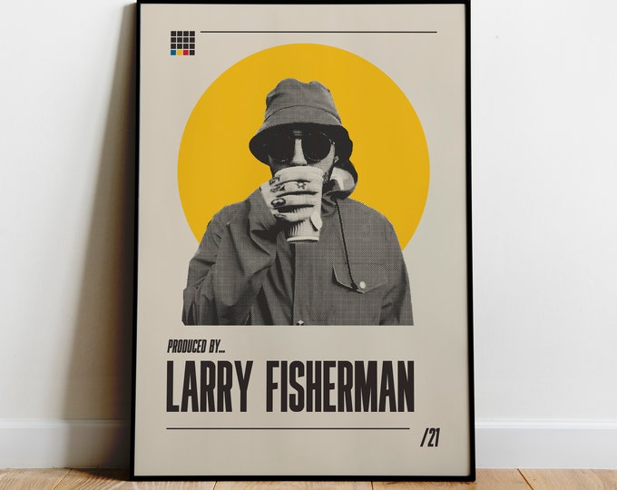 Larry Fisherman Poster Hip Hop Wall Art, Mac Miller Hip Hop Artwork, Music Producer Gift Idea, Rap Art Print, Hip-Hop Physical Print