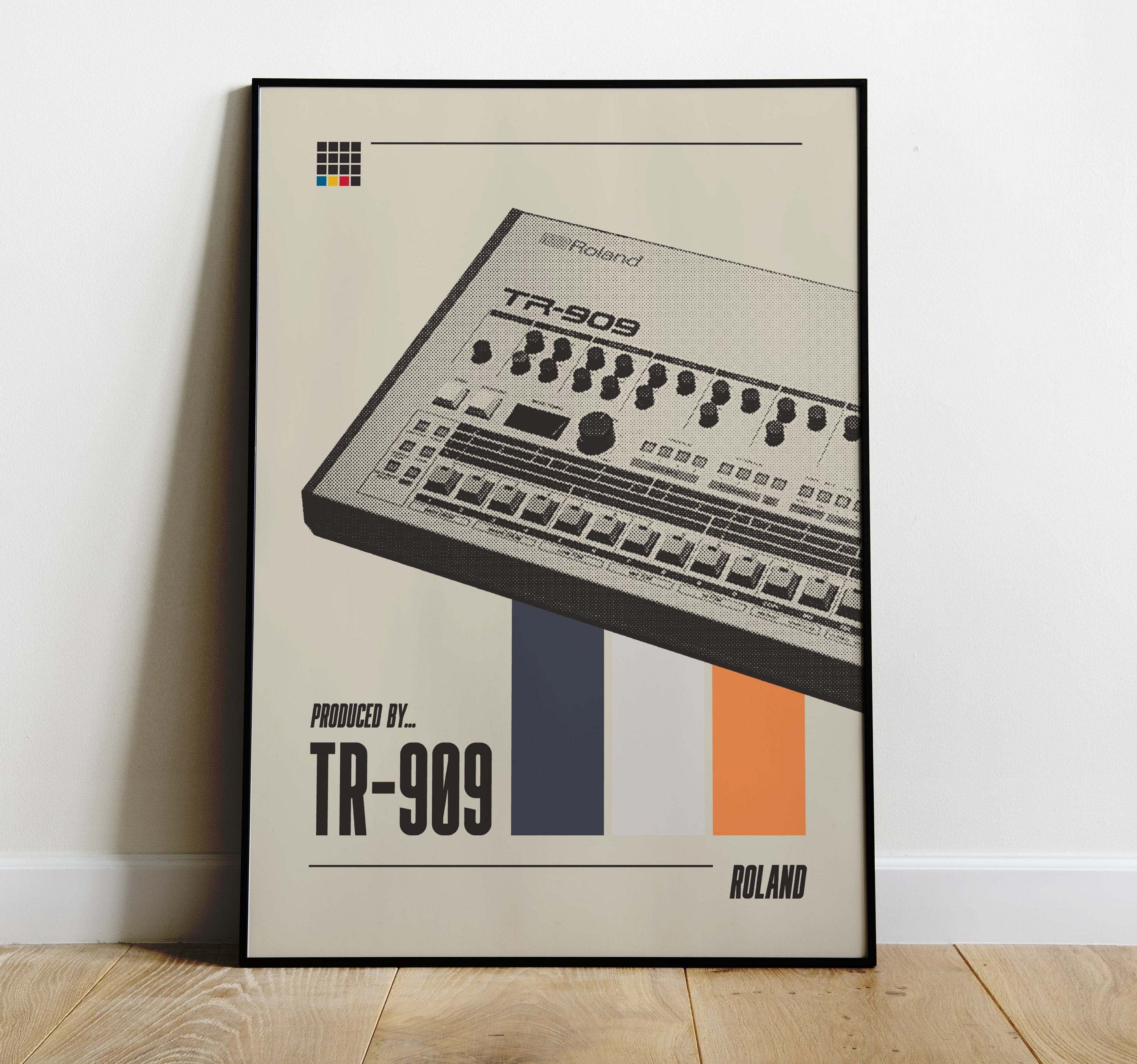 Roland TR 909 Poster Classic Drum Machine Artwork Beat Creation