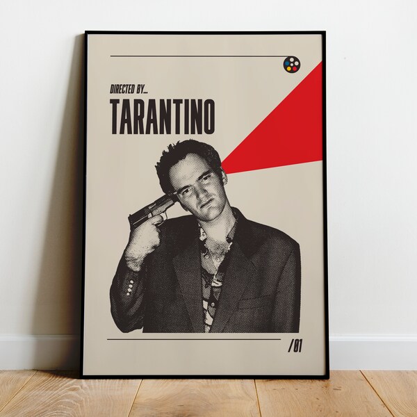 Quentin Tarantino Poster, Director Film Art Print, Pulp Fiction Cinema Artwork, Gift for Movie Buffs, Celebrate A Film Mastermind