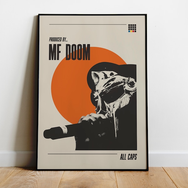MF DOOM Poster Hip Hop Wall Art, MF Doom Home Studio Poster, Music Producer Hip Hop Print Gift Idea, Physical Print