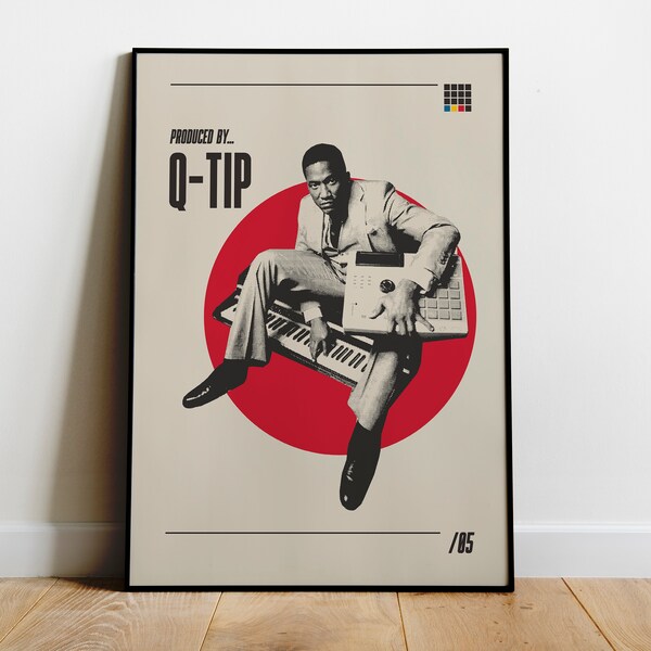 Q-Tip Poster Hip Hop Wall Artwork, Hip Hop Music Producer Gift Idea, Rap Wall Poster, Producer Art Print Hip-Hop, Physical Print