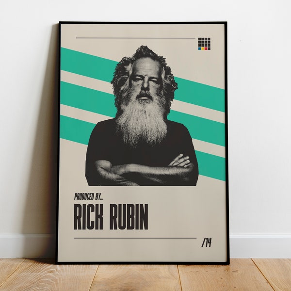 Rick Rubin Poster Hip Hop Wall Art,  Poster for Studio Producers, Music Producer Gift Idea, Rap Wall Art, Physical Print