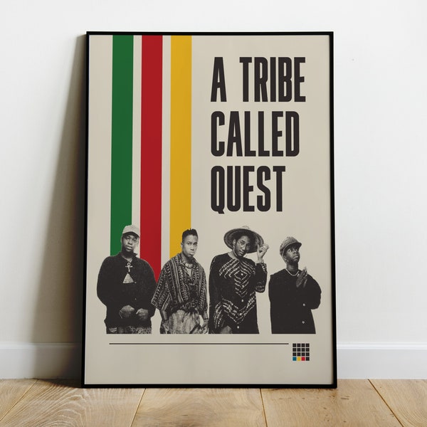 A Tribe Called Quest Poster, Golden Age Hip Hop Artwork, Q-Tip and Phife Dawg Print, Gift for Hip Hop Fan, Old School Rap Wall Décor