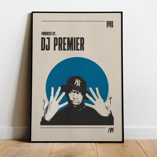 DJ Premier Poster, Hip Hop Kunstwerk, Wand Kunst Druck für Hip-Hop Produzenten, Physischer Druck Hip Hop Rap Kunstwerk
