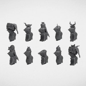 Turnip 28 - 12 x Armoured Torsos and Frogmouth Helms with Ecranche Shields Conversion pack for Turnip28 Brutes