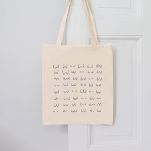 Brüste Tragetasche "Boobie Bag" | 100% Baumwolle Stoffbeutel | Brüste Motiv Tasche | Nachhaltige Tasche Geschenk
