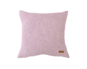 Funda de almohada de bouclé rosa: decoración bohemia moderna para el hogar