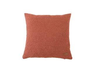 Funda de almohada de bouclé naranja: decoración bohemia moderna para el hogar