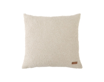 Funda de almohada de bouclé color crema: funda de almohada bohemia moderna para sofá