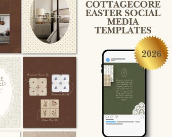 Cottagecore Social Media Templates – Spring Instagram Canva Templates
