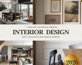 Interior Design Presets | Clean, Natural & Warm Lightroom Editing