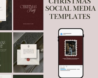 Christmas Social Media Canva Templates| Holiday Instagram Post| Editable Business Templates|
