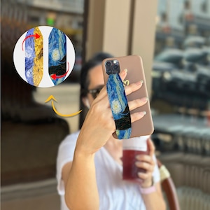 Switchbands Phone Grip Strap  | For Phone Case As Phone Loop, Phone Charm Strap For Your Kawaii Phone Case - Old Art Pattern