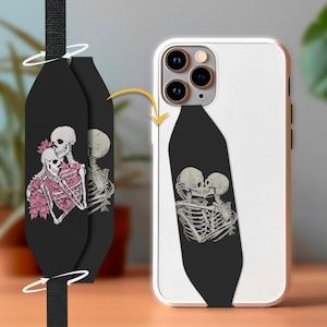 Skeleton Art Phone Grip Strap| Kawaii Phone Case Loop