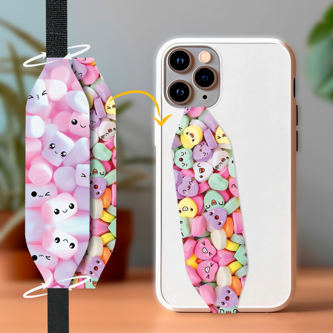 ストラップ marshmallow Marshmallow Phone Grip Strap: Universal Reversible Finger Loop - Etsy