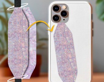 Switchbands Phone Grip Strap, Adjustable Finger Loop Holder, Adhesive-Free Grip, Removable Anti-Drop, Universal Fit | Iridescent Rose