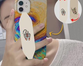 Switchbands Phone Grip Strap, Adjustable Finger Loop Holder,Adhesive-Free Grip, Removable Anti-Drop, Universal Fit - Inked Chance