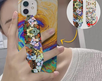 Switchbands Phone Grip Strap, Reversible Hand Strap for Back of Phone, Adhesive-Free Grip, Anti-Drop, Universal Fit-Kaleido Wings