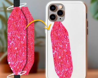 Switchbands Phone Grip Strap, Adjustable Finger Loop Holder, Adhesive-Free Grip, Removable Anti-Drop, Universal Fit|  Rosy Radiance