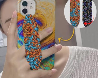 Switchbands Phone Grip Strap, Reversible Hand Strap for Back of Phone, Adhesive-Free Grip, Anti-Drop, Universal Fit-Papillon Prints