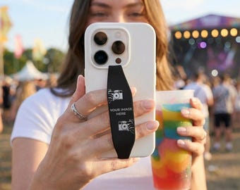Switchbands Personalized Phone Grip Strap, Custom Photo Text Art, Reversible, Adhesive Free, Universal Fit