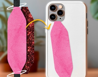 Switchbands Phone Grip Strap, Adjustable Finger Loop Holder, Adhesive-Free Grip, Removable Anti-Drop, Universal Fit|  Sparkle Spring