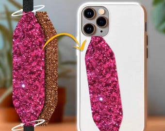 Switchbands Phone Grip Strap, Adjustable Finger Loop Holder, Adhesive-Free Grip, Removable Anti-Drop, Universal Fit|  Meadow Glitter