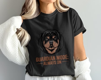Camiseta Rottweiler Modo Guardián, Camiseta para Amantes de los Perros, Siempre Activa, Perro Protector, Regalo para Rottweiler, Raza de Perro, Seguridad en el Hogar, Regalo para Rottweiler