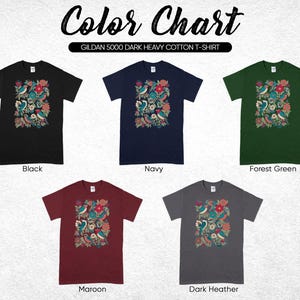 Floral Graphic T-Shirt, Vintage Floral Tee, Dark Heavy Cotton Shirt, Artistic Flower Design, Casual Outfit, Unisex Tee